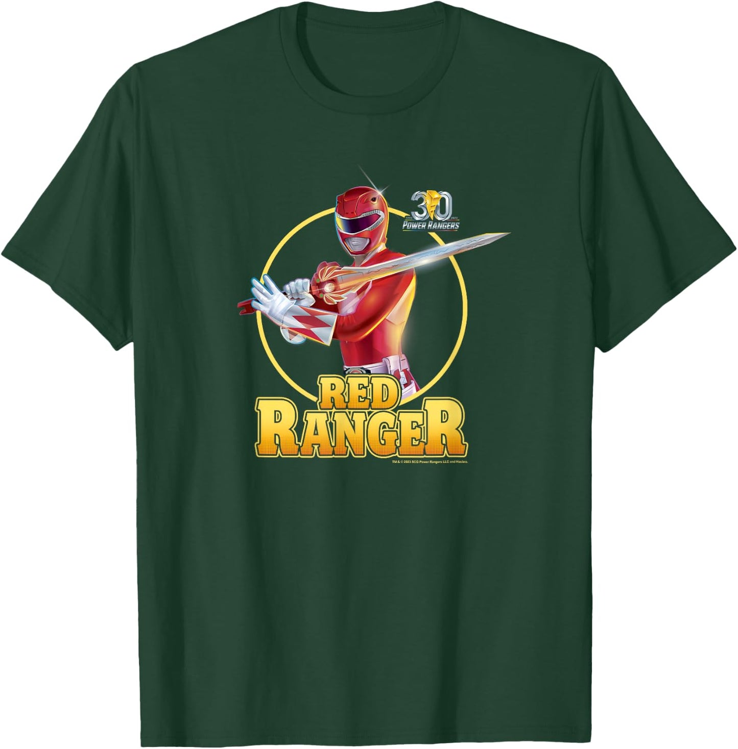 Power Rangers 30th Anniversary Red Ranger Vintage Portrait T-Shirt - T-Shirt | Forest