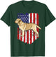 American Flag Yellow Labrador Retriever 4th Of July USA T-Shirt - T-Shirt | Forest