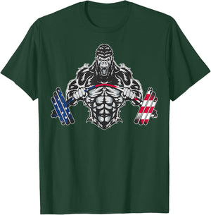 Bodybuilding Gorilla Gym USA Fitness T-Shirt - T-Shirt | Forest