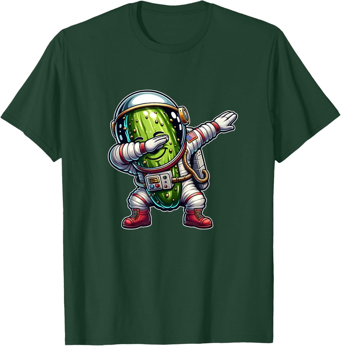 Dabbing Pickle Astronaut Space Odyssey T-Shirt - T-Shirt | Forest