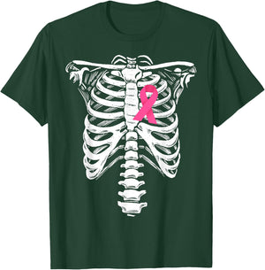 Breast Cancer Awareness Skeleton Wear Pink Ribbon Skeleton T-Shirt - T-Shirt | Forest