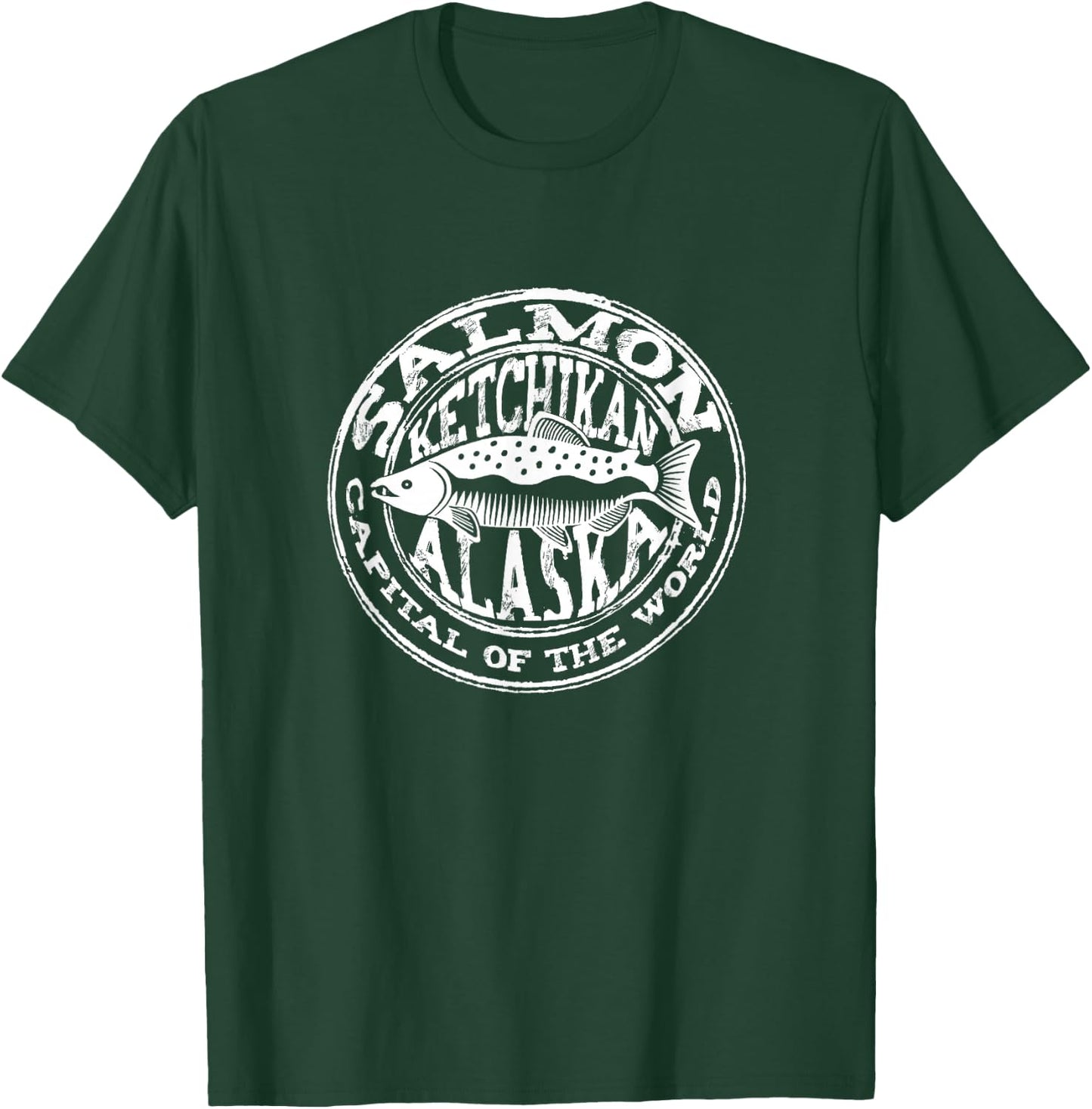 Ketchikan Alaska Salmon Capital of The World Grunge Souvenir T-Shirt - T-Shirt | Forest