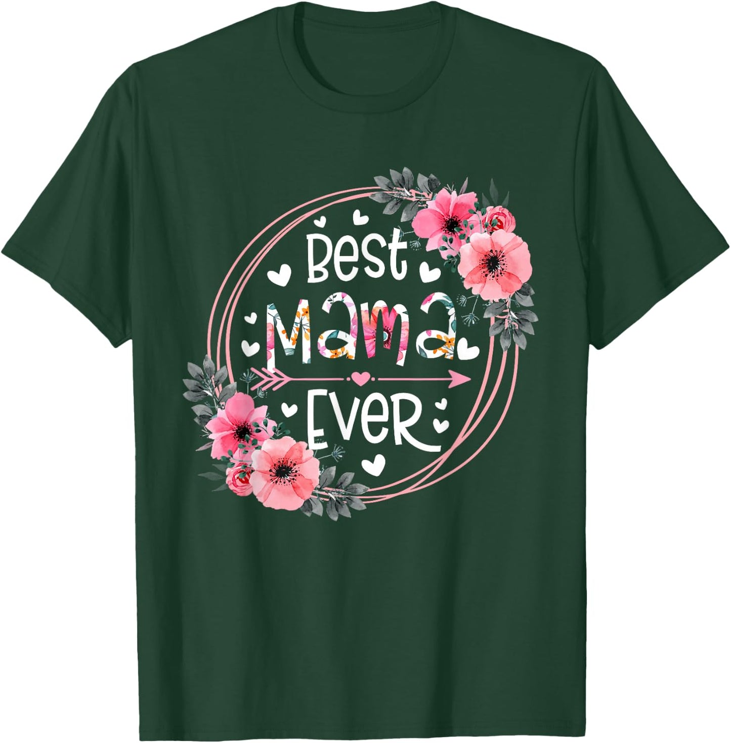 Best Mama Ever Announcement Mothers Day Grandparents T-Shirt - T-Shirt | Forest