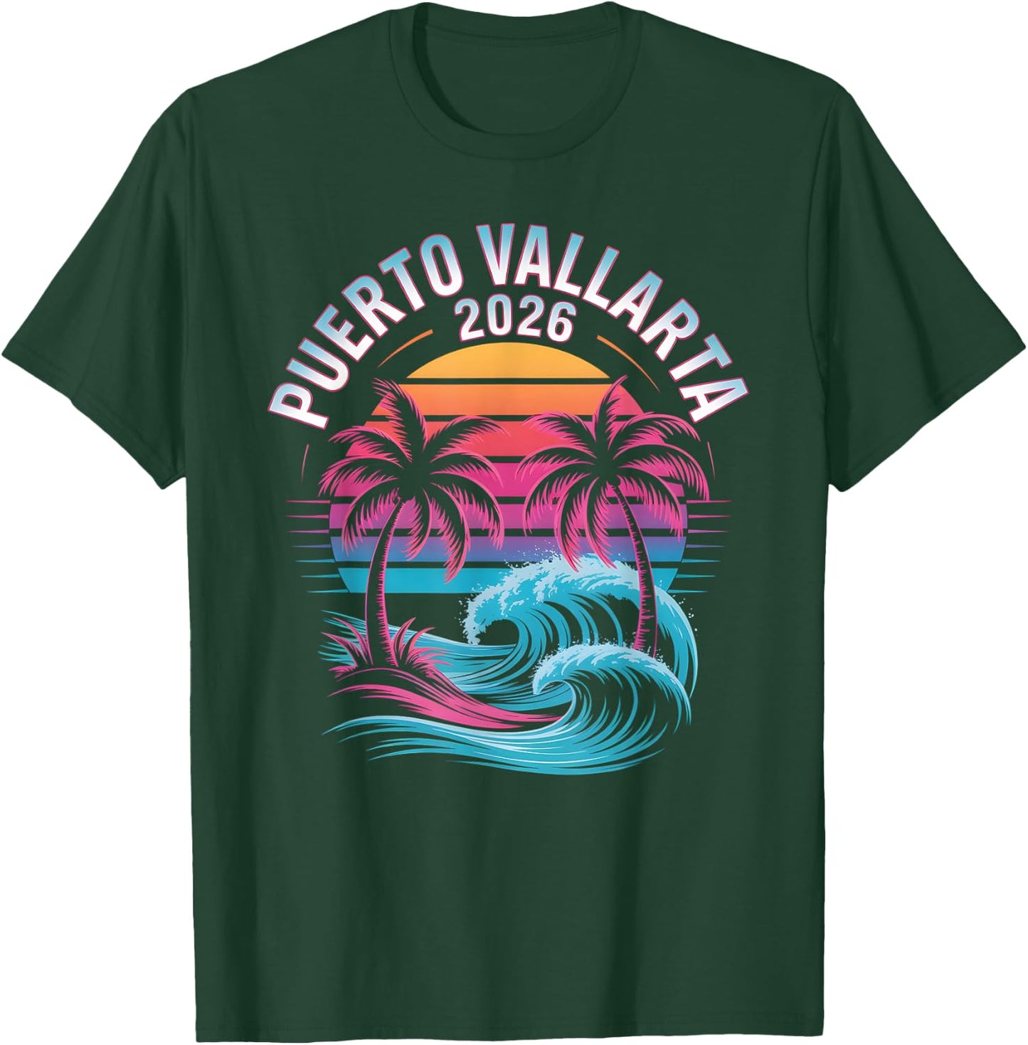 Kids Puerto Vallarta 2026 Vacation Beach Travel Besties T-Shirt - T-Shirt | Forest