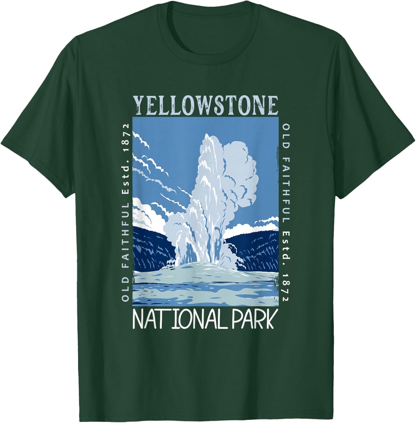Yellowstone National Park Old Faithful Distressed Vintage T-Shirt - T-Shirt | Forest