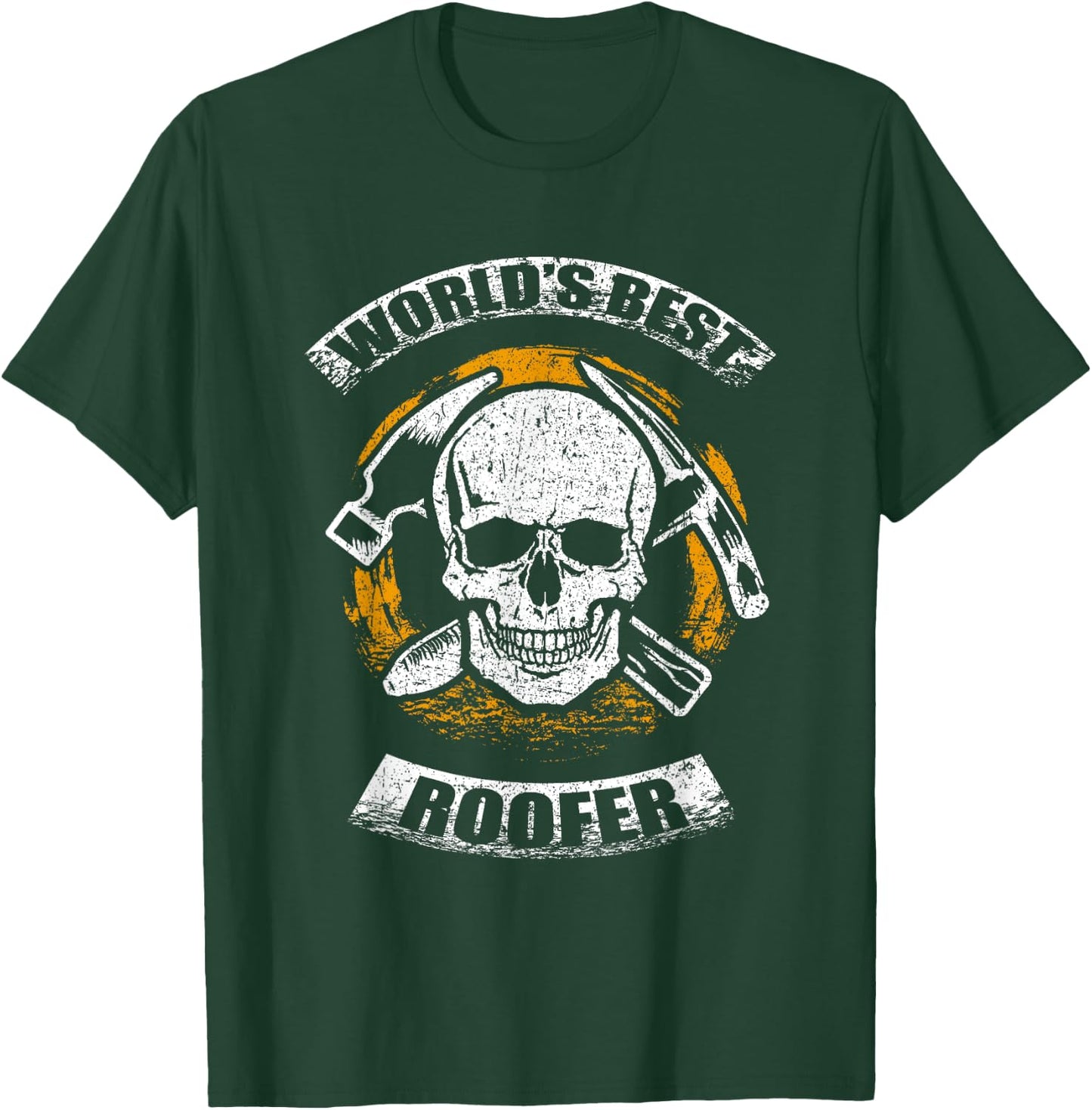 Skull Roofing Tools World's Best Roofer T-Shirt - T-Shirt | Forest