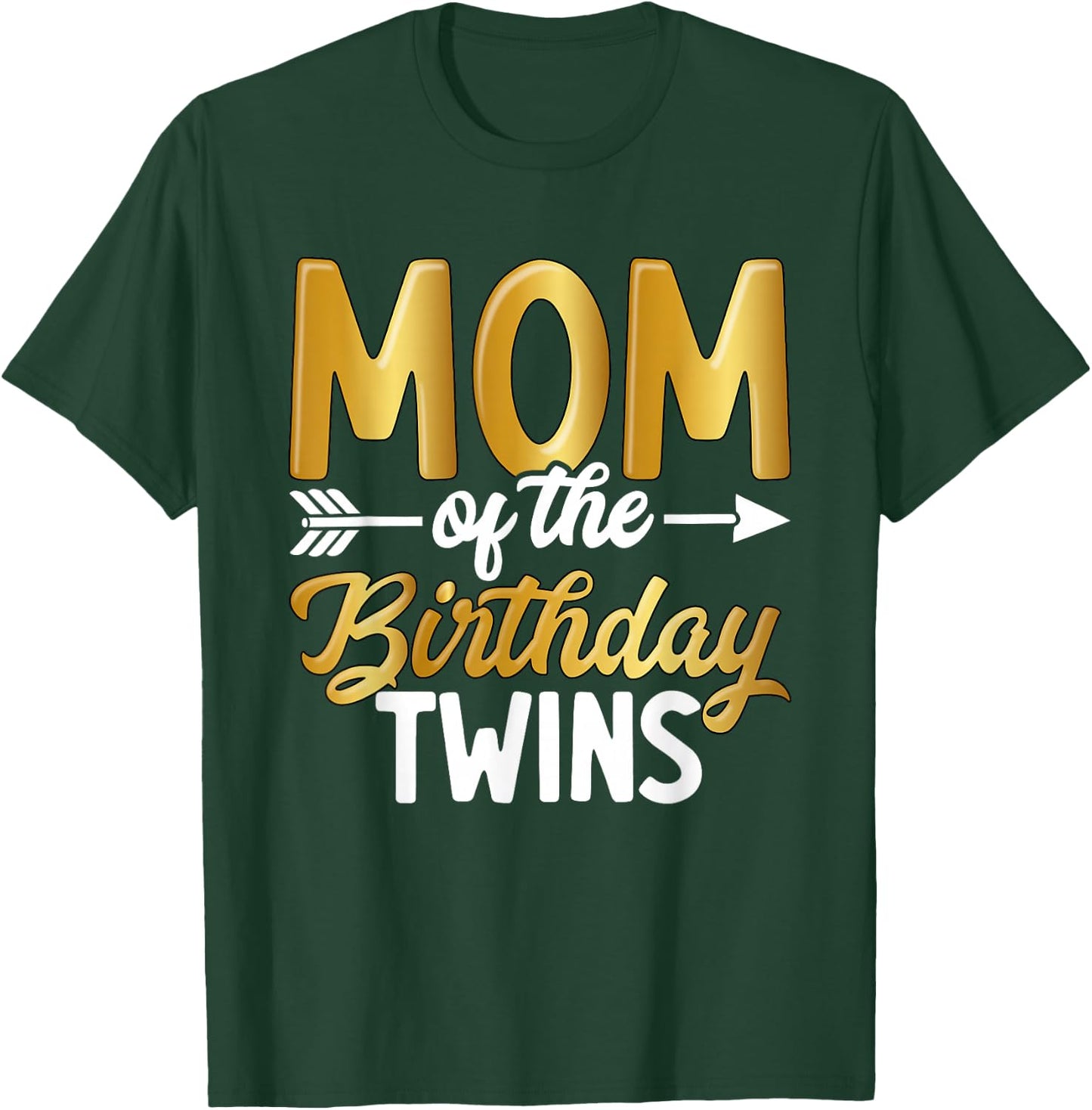 Mom Of The Birthday Twins Mother's Day Maternity T-Shirt - T-Shirt | Forest