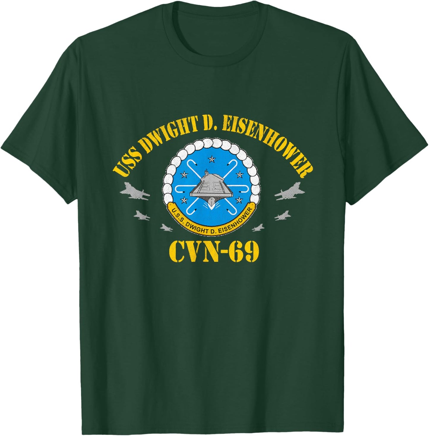 USS Dwight D. Eisenhower CVN-69 Aircraft Carrier Veteran T-Shirt - T-Shirt | Forest