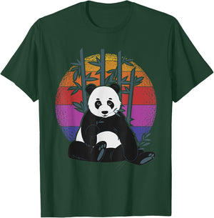 Retro Cute Eating Panda T-Shirt - T-Shirt | Forest