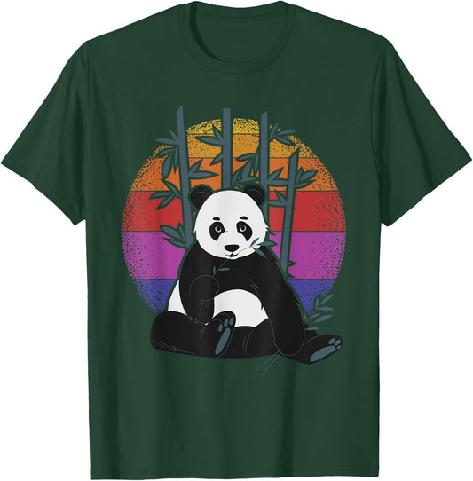 Retro Cute Eating Panda T-Shirt - T-Shirt | Forest
