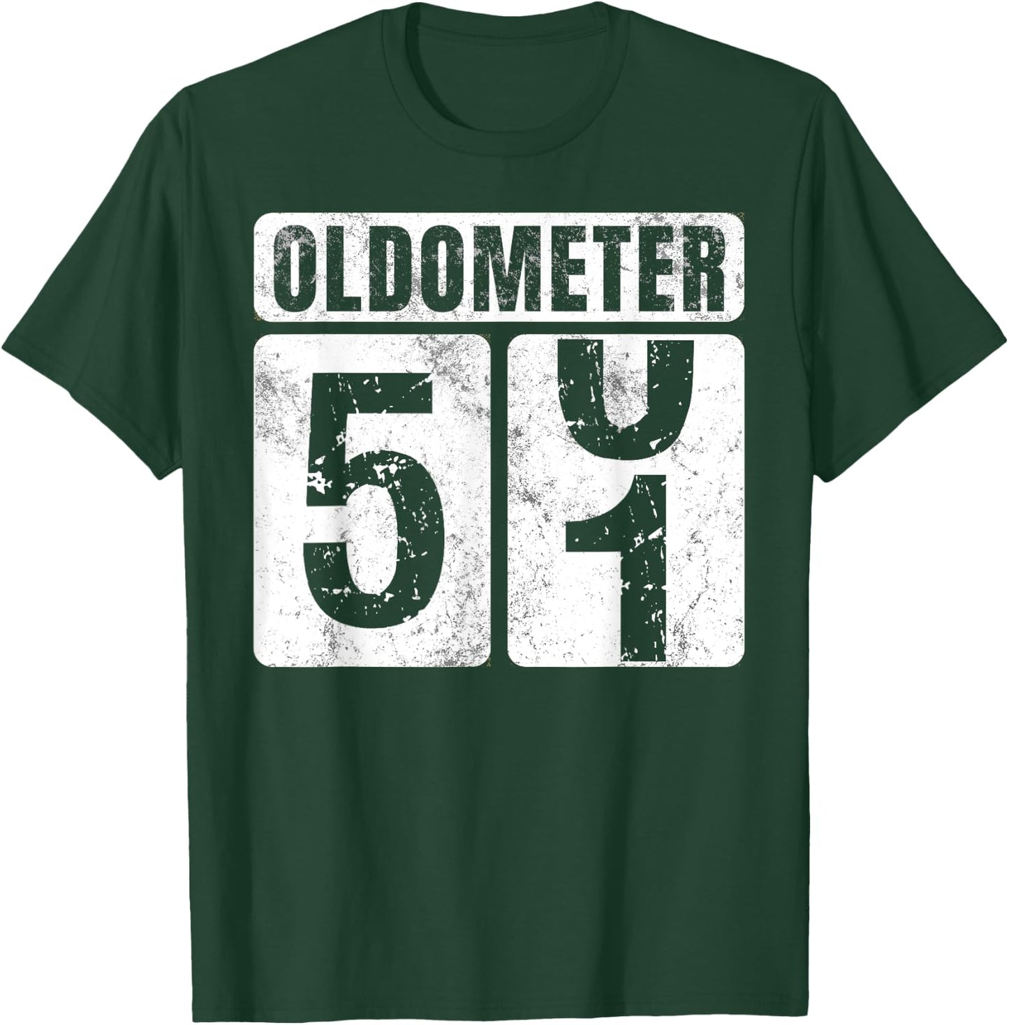 Oldometer 51 Shirt Vintage Funny 51st Birthday Gift T-Shirt - T-Shirt | Forest