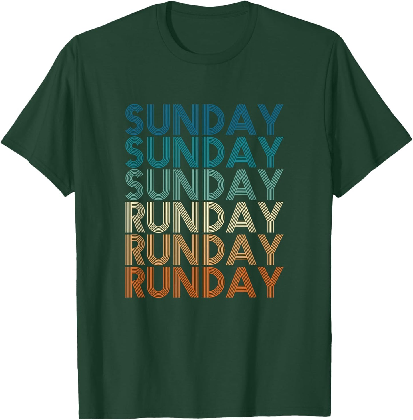 Sunday Runday Vintage Training Fitness Sport Running T-Shirt - T-Shirt | Forest