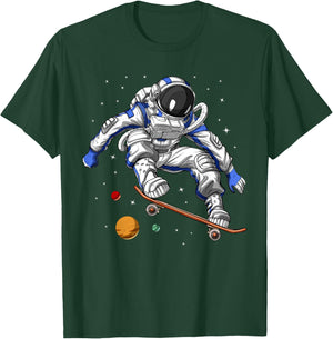 Space Astronaut Skater Skateboarder Skateboarding T-Shirt - T-Shirt | Forest