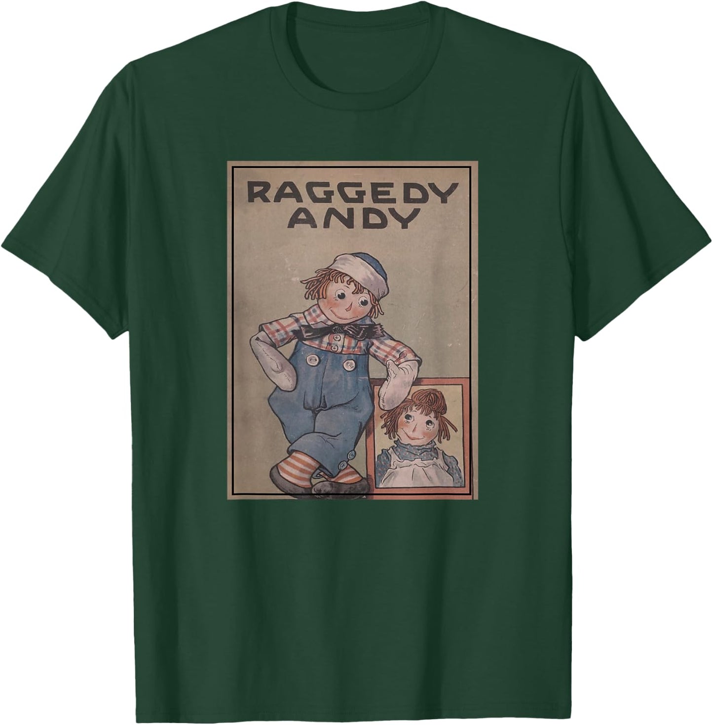 Children's Rag Doll Story Raggedy Andy , Small, Black T-Shirt - T-Shirt | Forest
