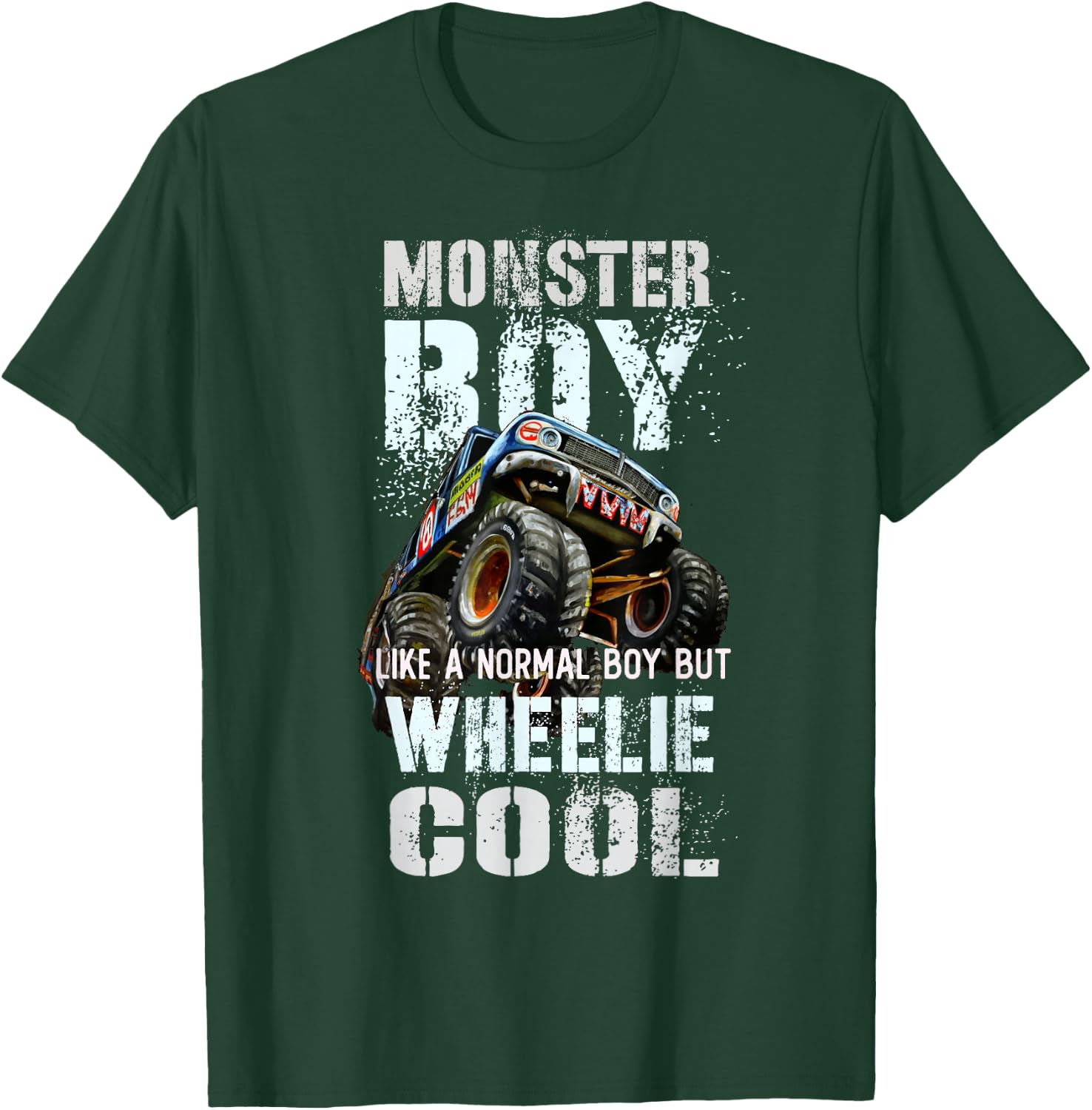 Vintage MONSTER BOY Family Birthday Bruh My Wheelie Cool Guy T-Shirt - T-Shirt | Forest