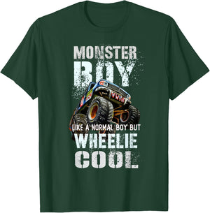 Vintage MONSTER BOY Family Birthday Bruh My Wheelie Cool Guy T-Shirt - T-Shirt | Forest