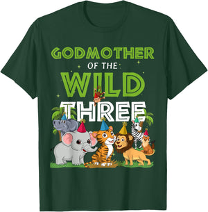 Godmother of the Wild Three Zoo Birthday Safari Jungle Anima T-Shirt - T-Shirt | Forest