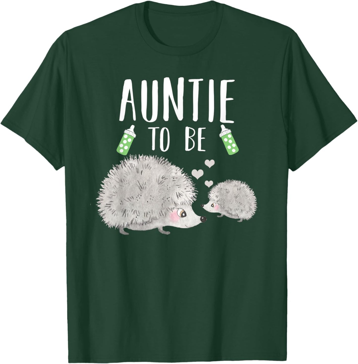 Auntie To Be Hedgehog Baby Shower Cute Woodland Animal T-Shirt - T-Shirt | Forest