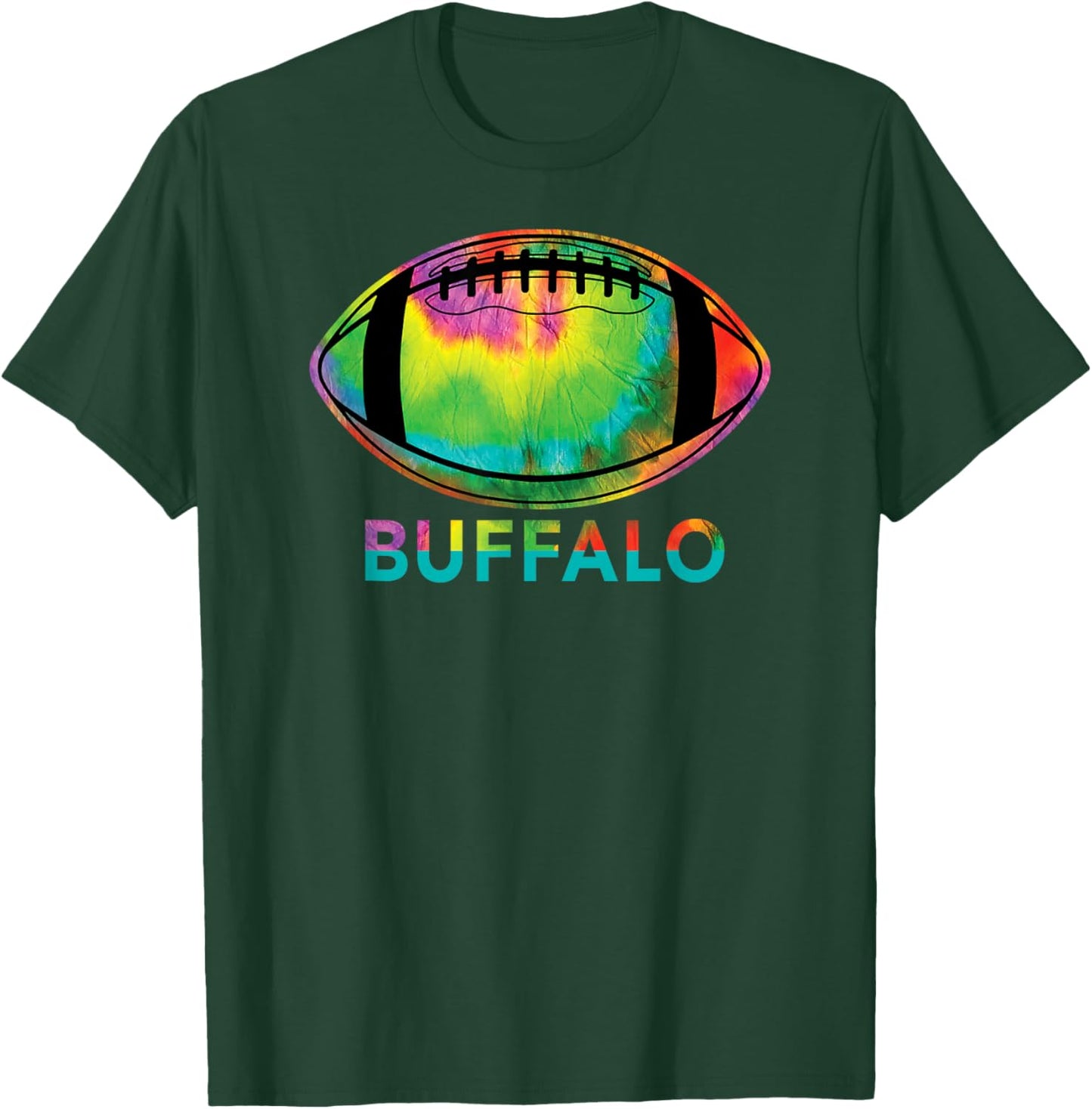 Tie Dye Football Buffalo T-Shirt - T-Shirt | Forest