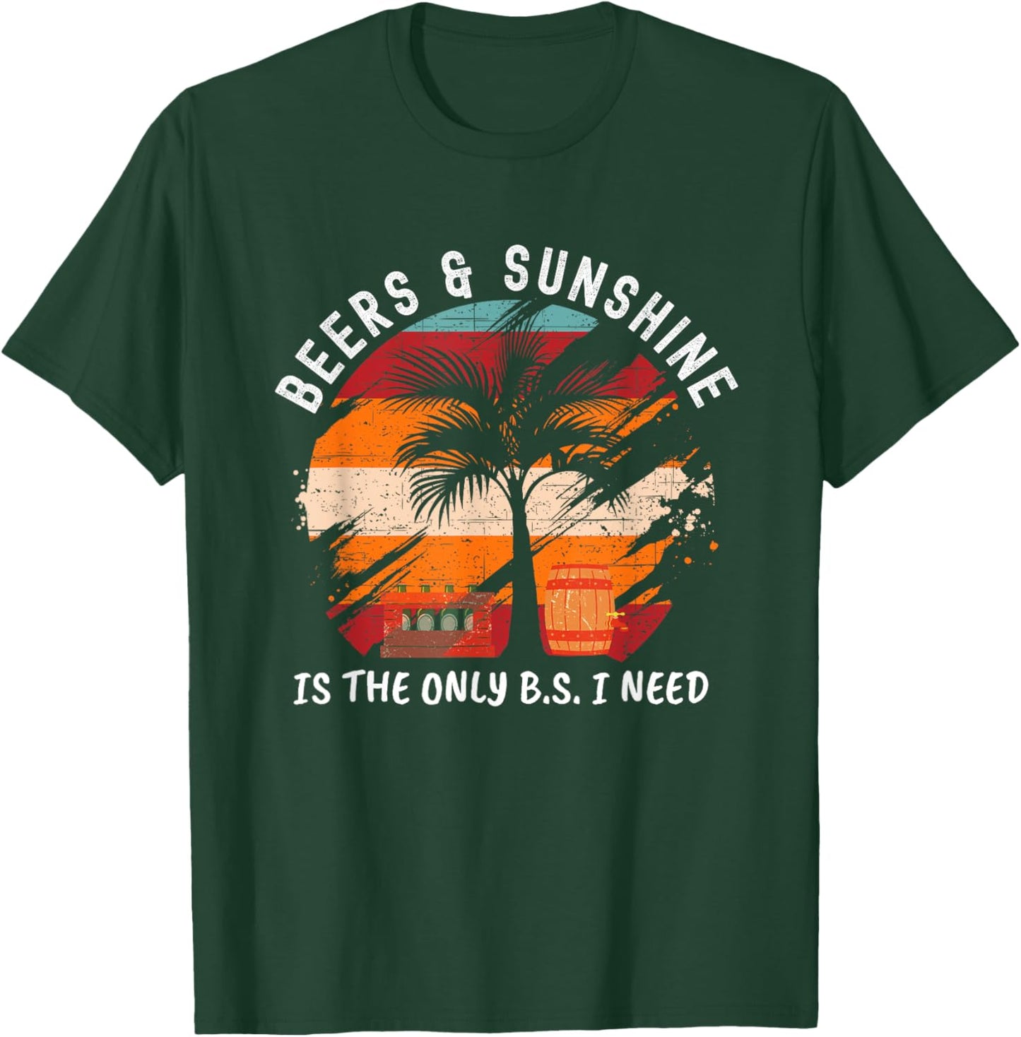 The Only BS I Need Is Beers and Sunshine Retro Beach T-Shirt - T-Shirt | Forest