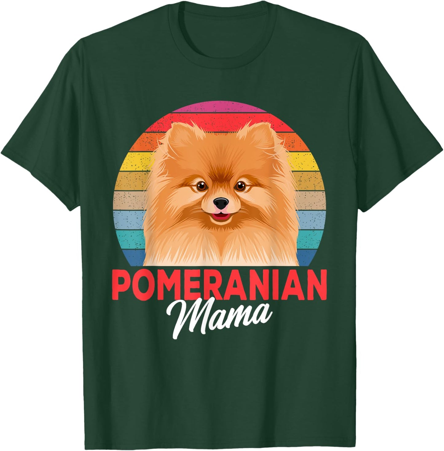 Pomeranian Mama Pom Dog Mom T-Shirt - T-Shirt | Forest