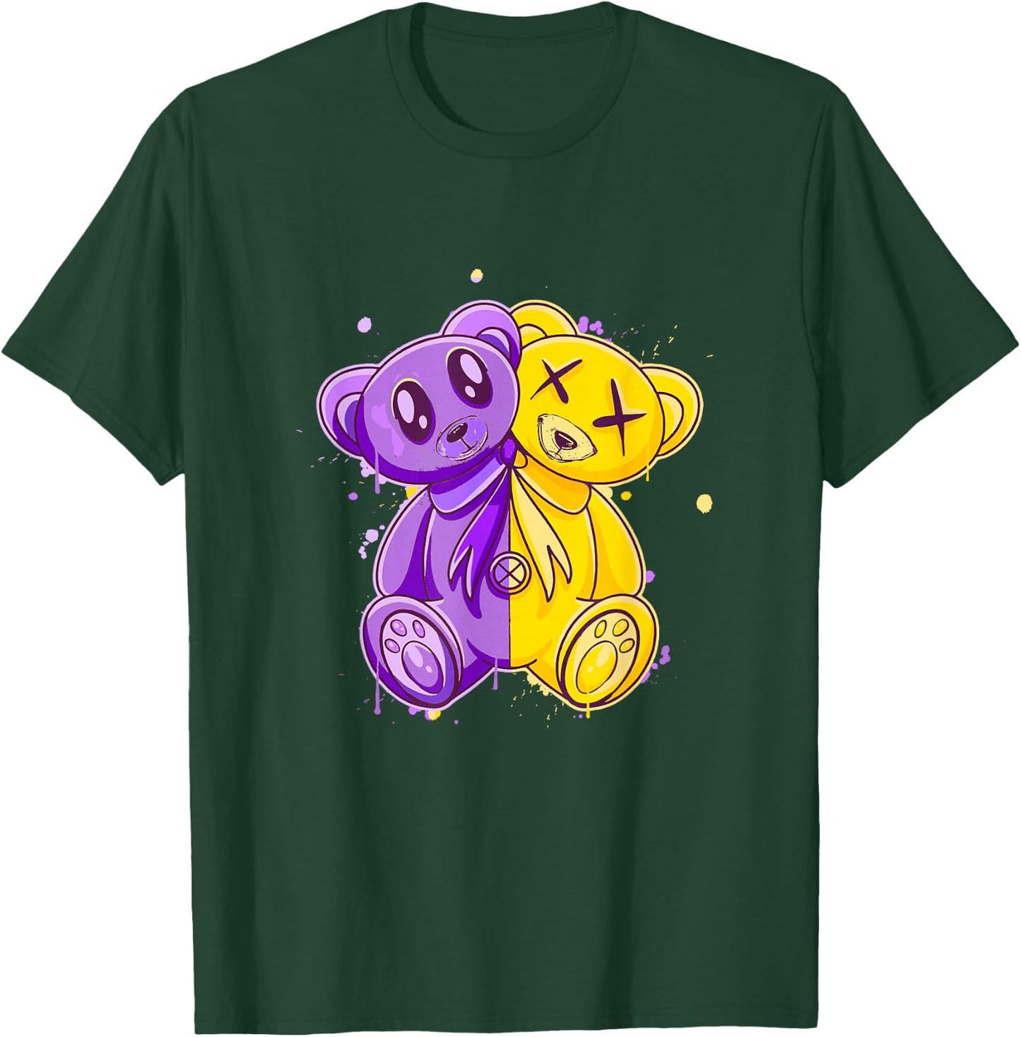 Purple and Golds Evil Twin-gold & Purple Color Graphic T-Shirt - T-Shirt | Forest