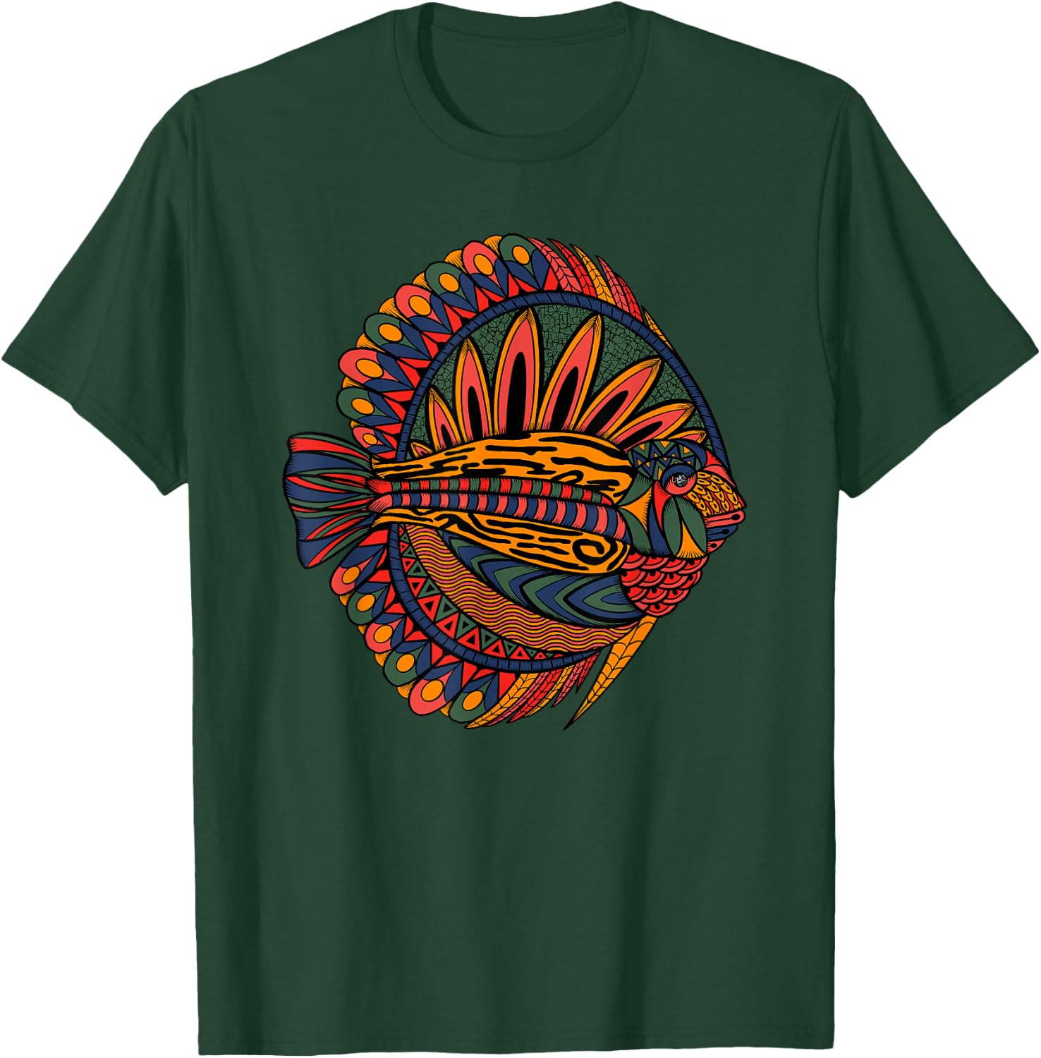 Ornamental Discus Fish - Spiritual & Magical Cichlid T-Shirt - T-Shirt | Forest