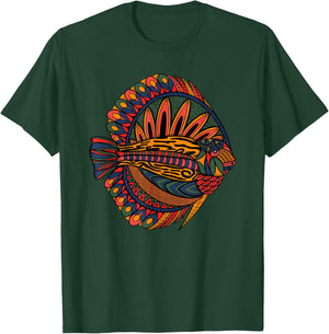Ornamental Discus Fish - Spiritual & Magical Cichlid T-Shirt - T-Shirt | Forest
