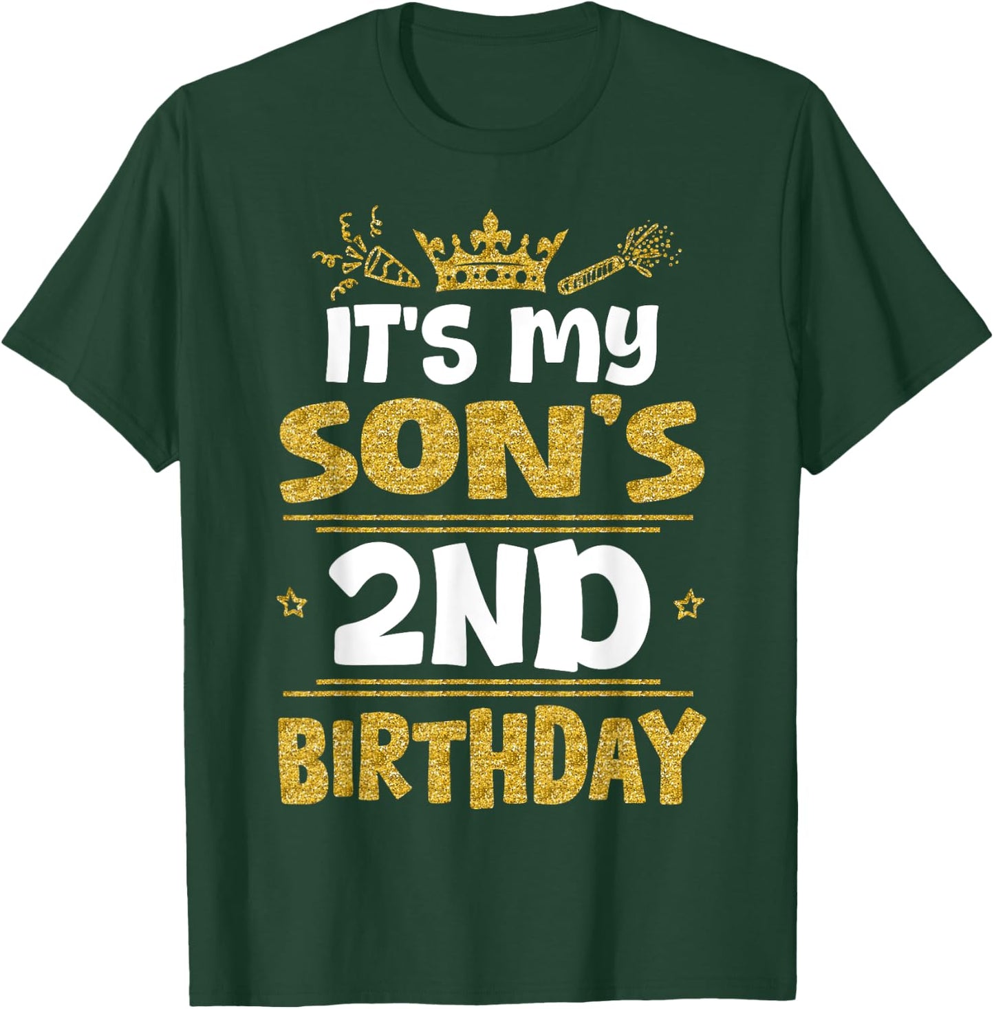 Happy It's My Son's 2nd Birthday 2023 2 Years Old T-Shirt - T-Shirt | Forest