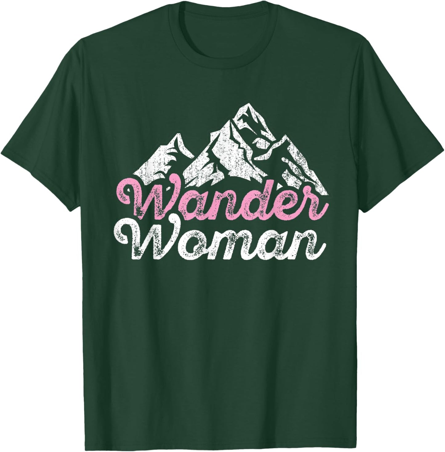 Wander Woman Mountain Camping Hiking Girls Outdoor Forest T-Shirt - T-Shirt | Forest