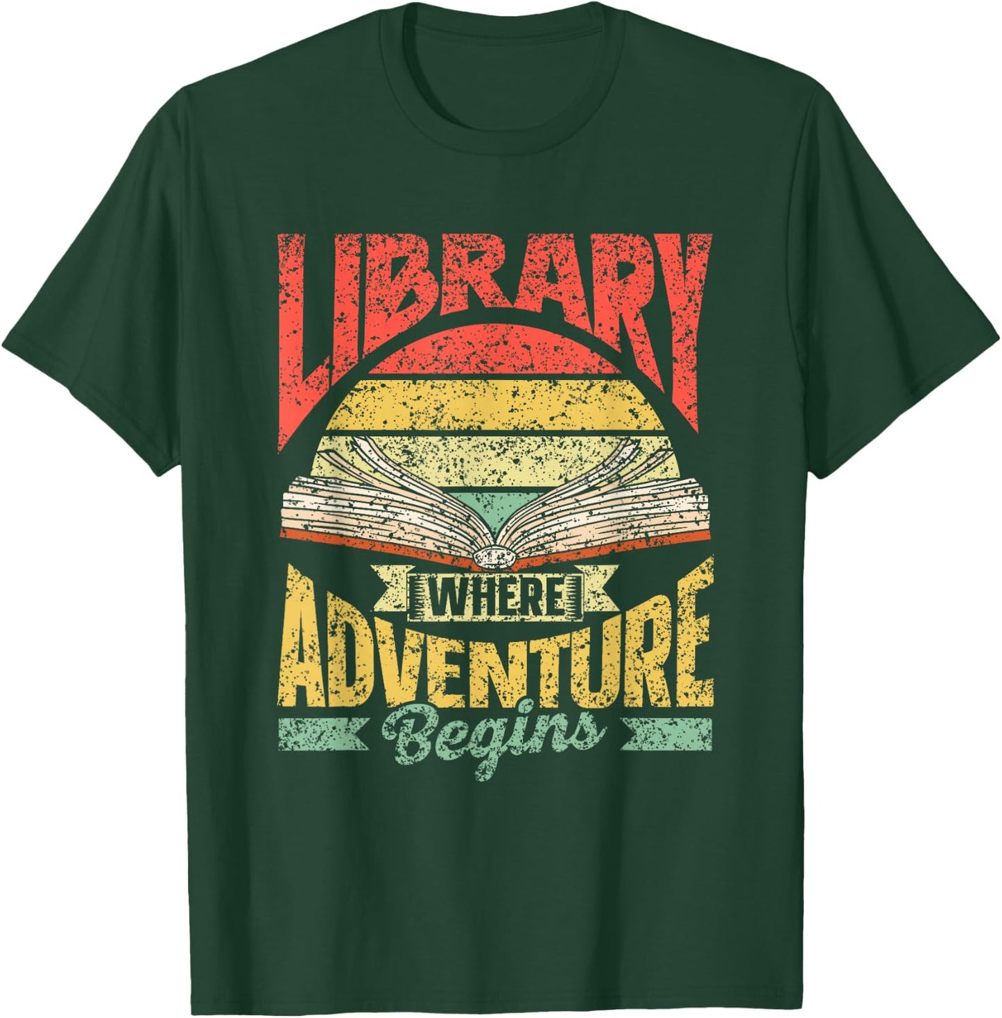 Bibliothek Wo Das Abenteuer Beginnt Books Library T-Shirt - T-Shirt | Forest