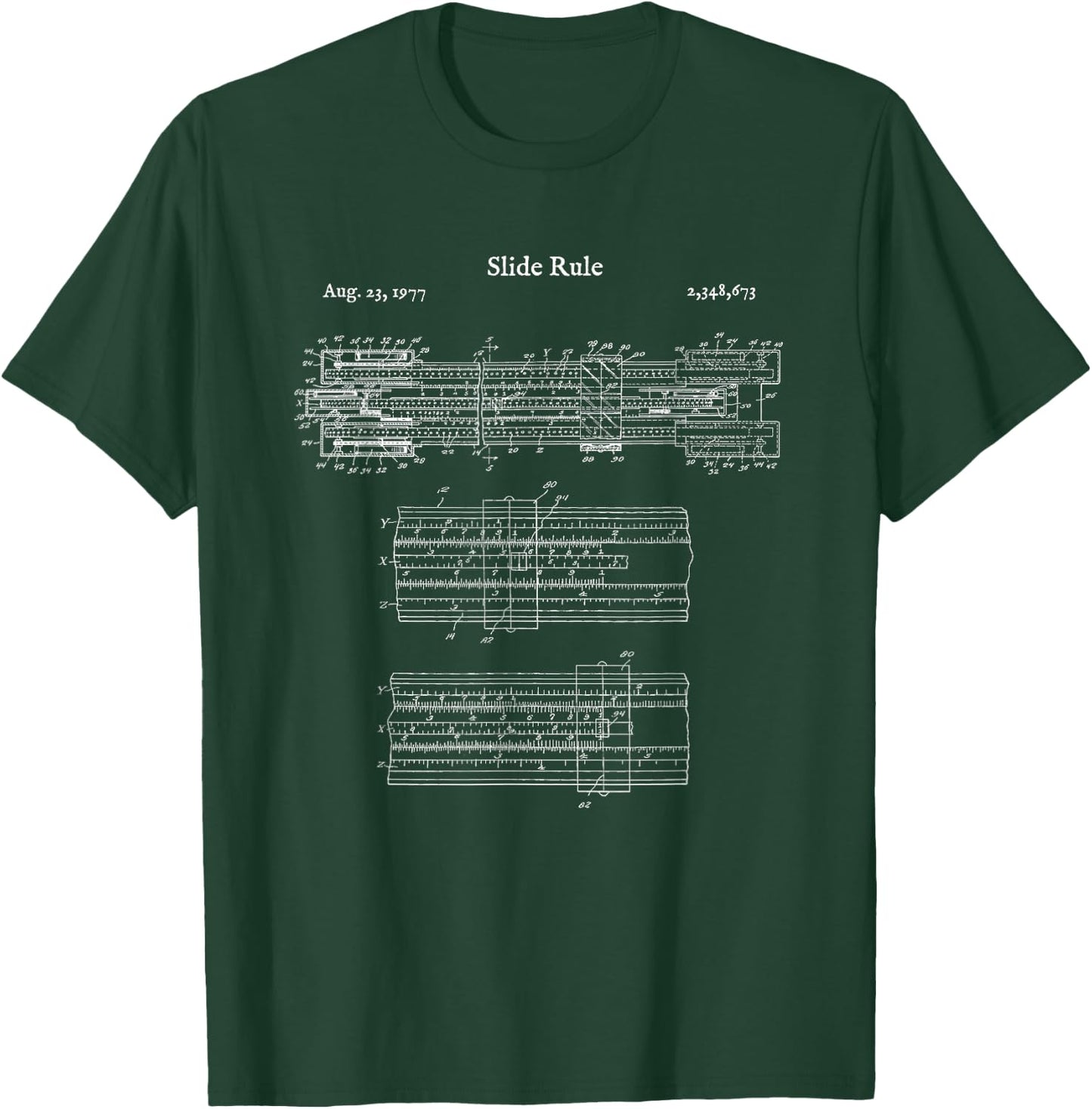 Vintage Slide Rule Shirt - Engineer Mechanical Calculator T-Shirt - T-Shirt | Forest