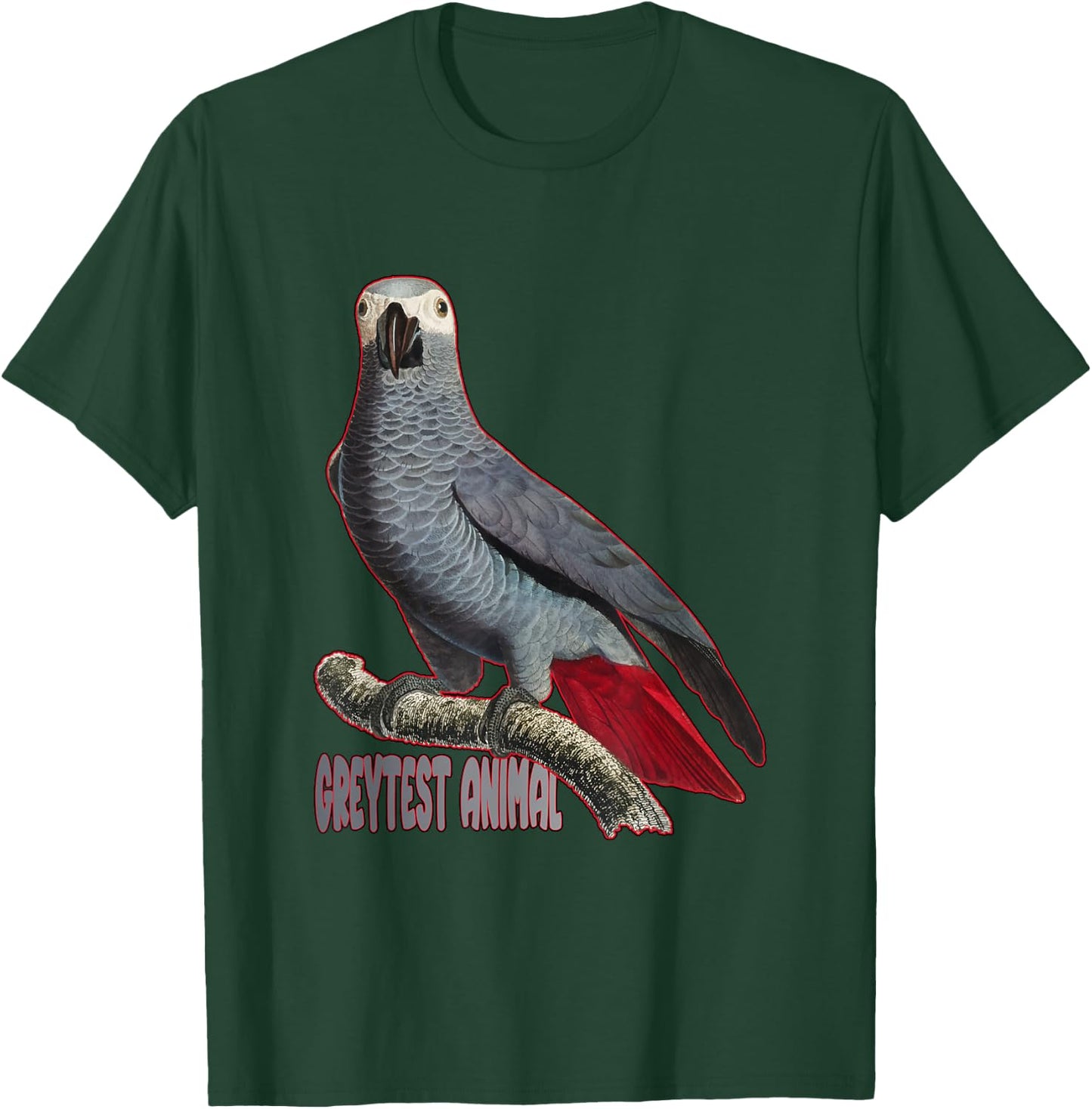 Greytest Animal African Grey Parrot T-Shirt - T-Shirt | Forest