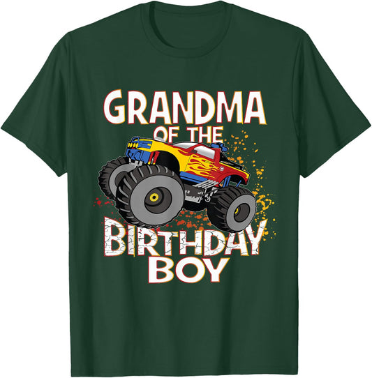 Grandma Of The Birthday Boy Monster Truck Boys Party T-Shirt - T-Shirt | Forest
