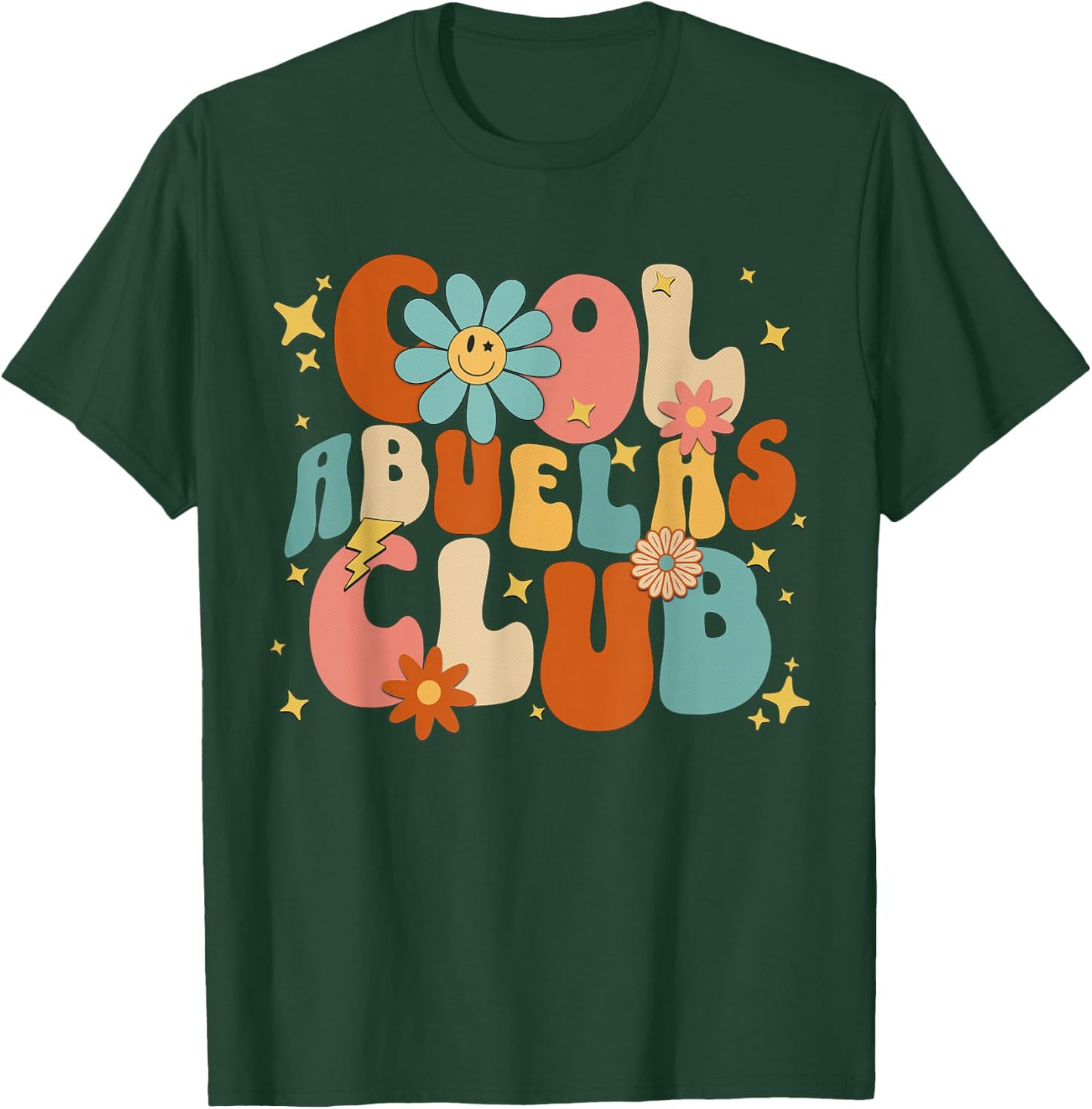 Cool Abuelas Club Groovy Retro Mother's Day New Grandma 2024 T-Shirt - T-Shirt | Forest