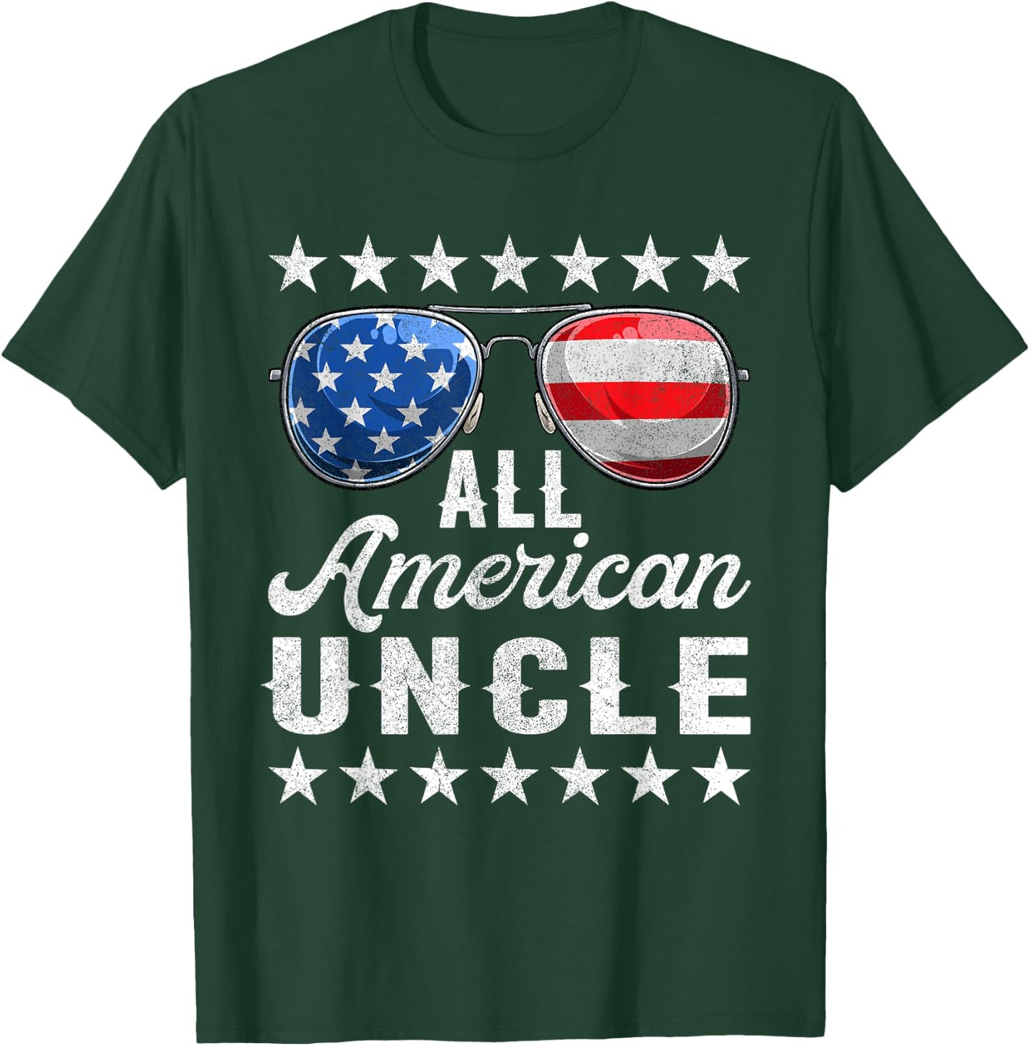 All American Uncle Shirt, 4th Of July Matching Outfit Family Men T-Shirt - T-Shirt | Forest