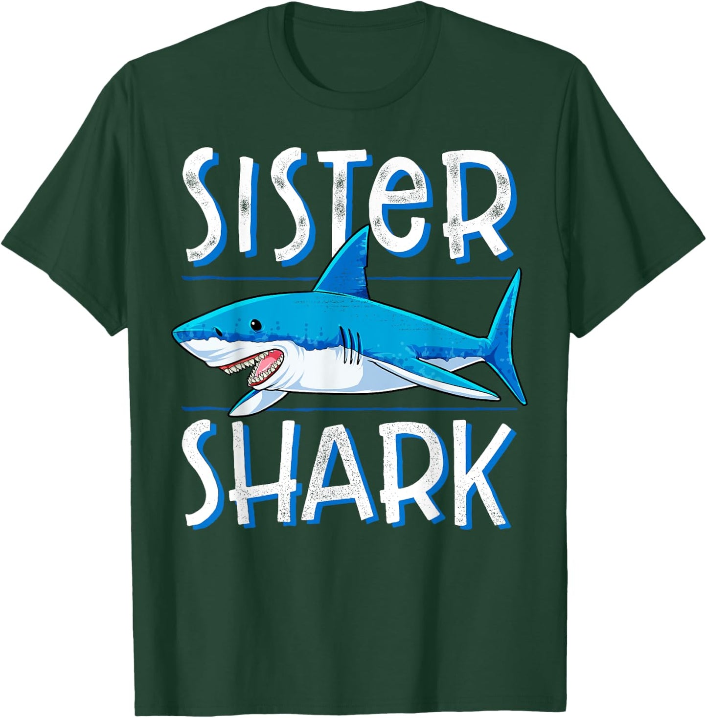 Sister Shark T Shirt Family Matching Women Girls Jawsome T-Shirt - T-Shirt | Forest