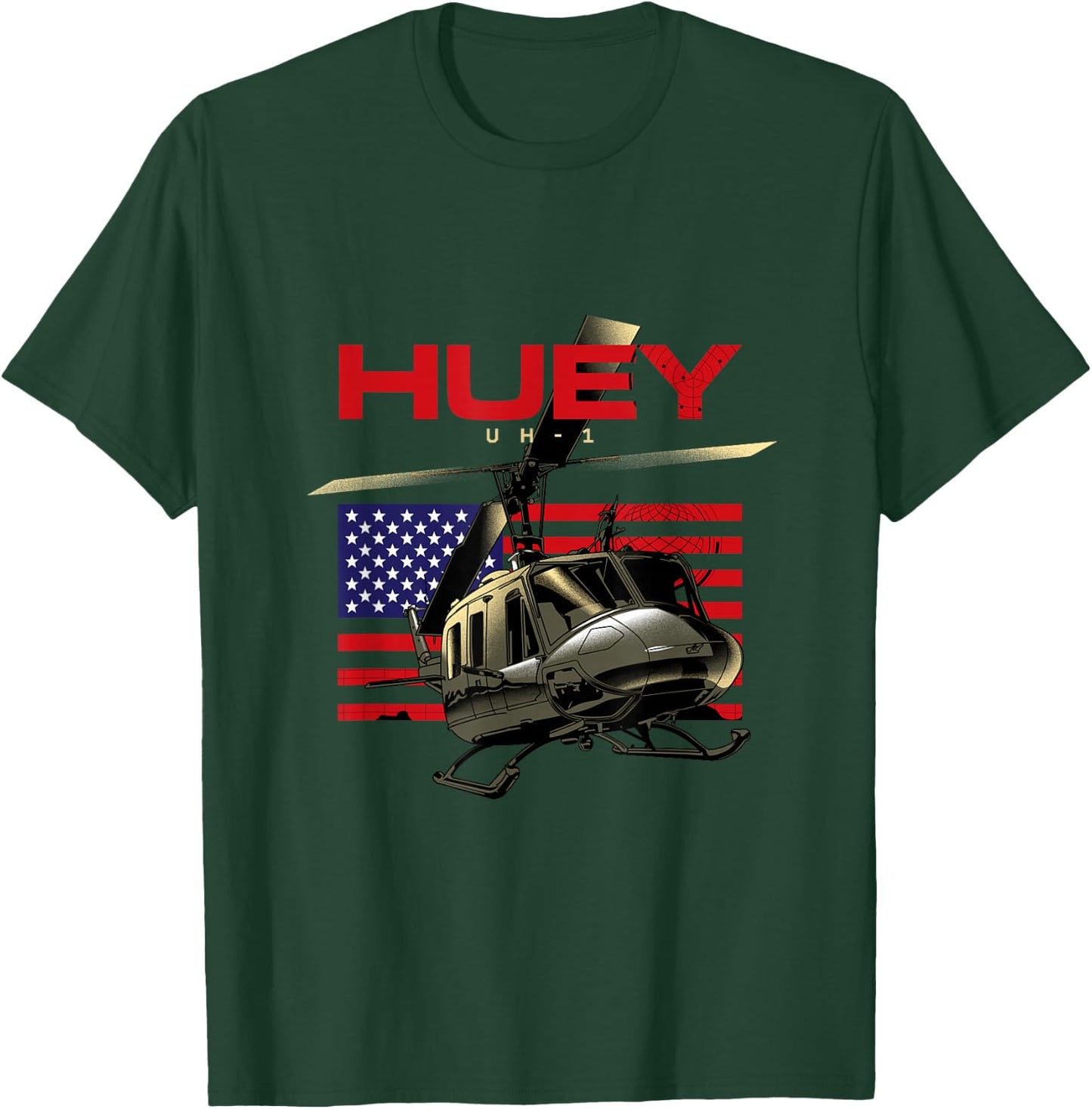 Huey Military Helicopter Airplane T-Shirt - T-Shirt | Forest