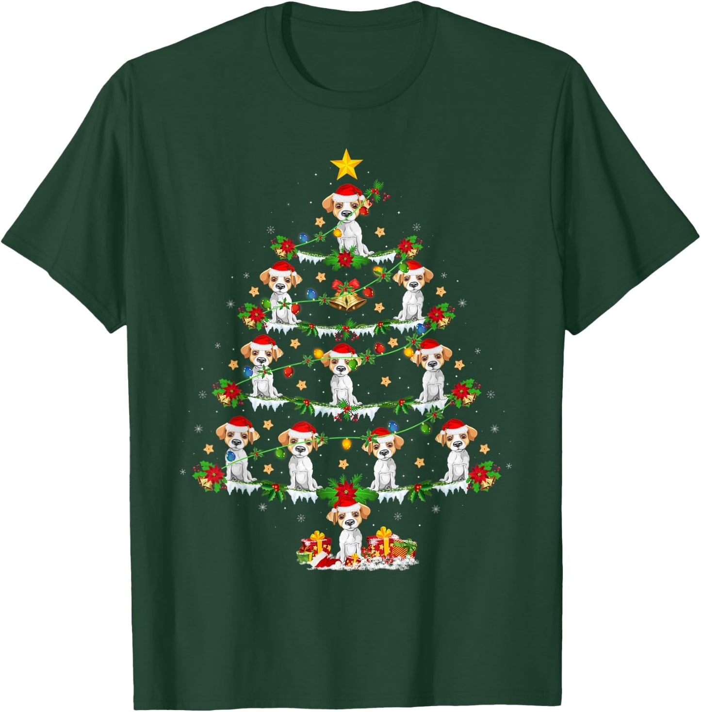 Jack Russel Dog Lover Lighting Jack Russel Christmas Tree Men Women Kids T-Shirt - T-Shirt | Forest