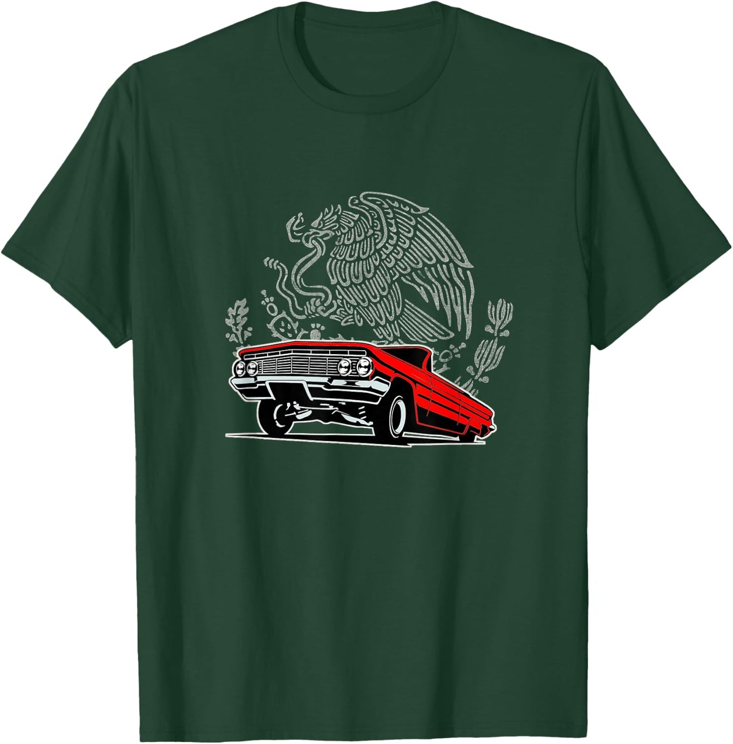 Candy Apple Red Lowrider 64 OG Mexican Eagle Cholo Chola T-Shirt - T-Shirt | Forest