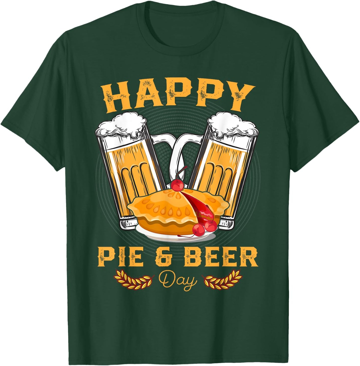 Happy Pie And Beer Day Beer Drinker Funny Utah Pioneers T-Shirt - T-Shirt | Forest