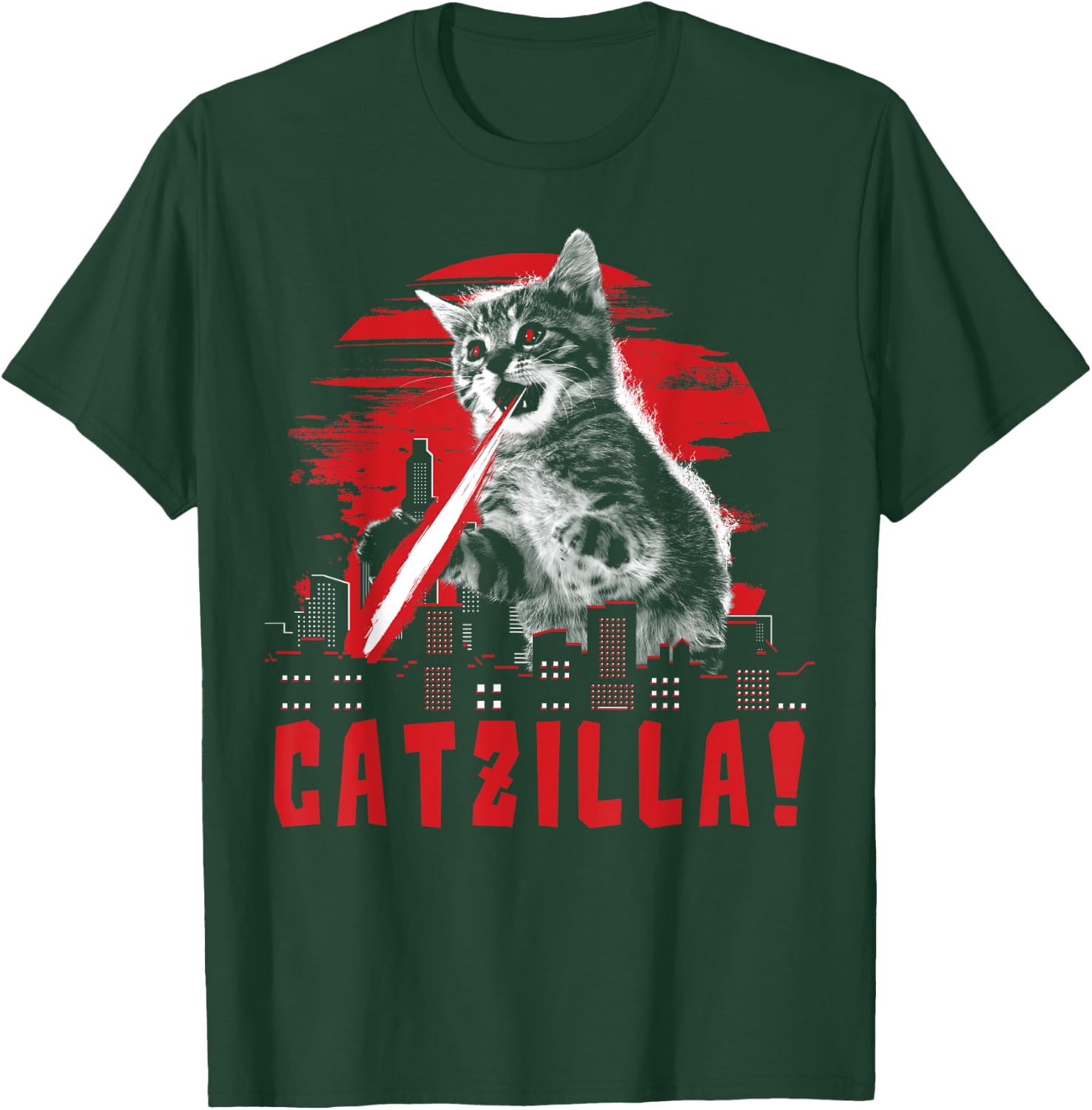 Beware Catzilla Laser Cat Women T-Shirt - T-Shirt | Forest