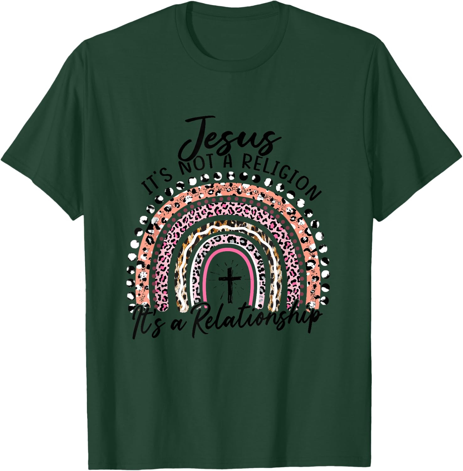 Jesus It's not a Religion It's a Relationship Pink Rainbow T-Shirt - T-Shirt | Forest
