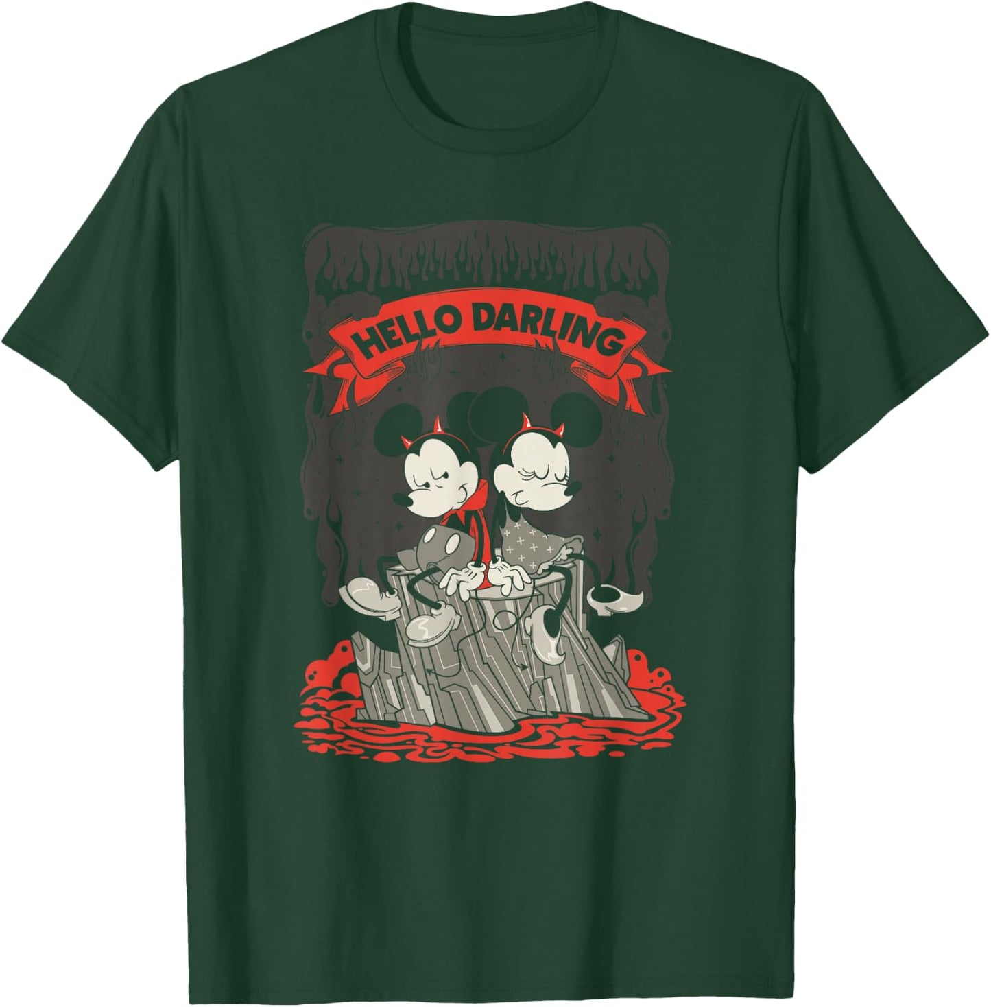 Disney Mickey And Friends Halloween Mickey Hello Darling T-Shirt - T-Shirt | Forest