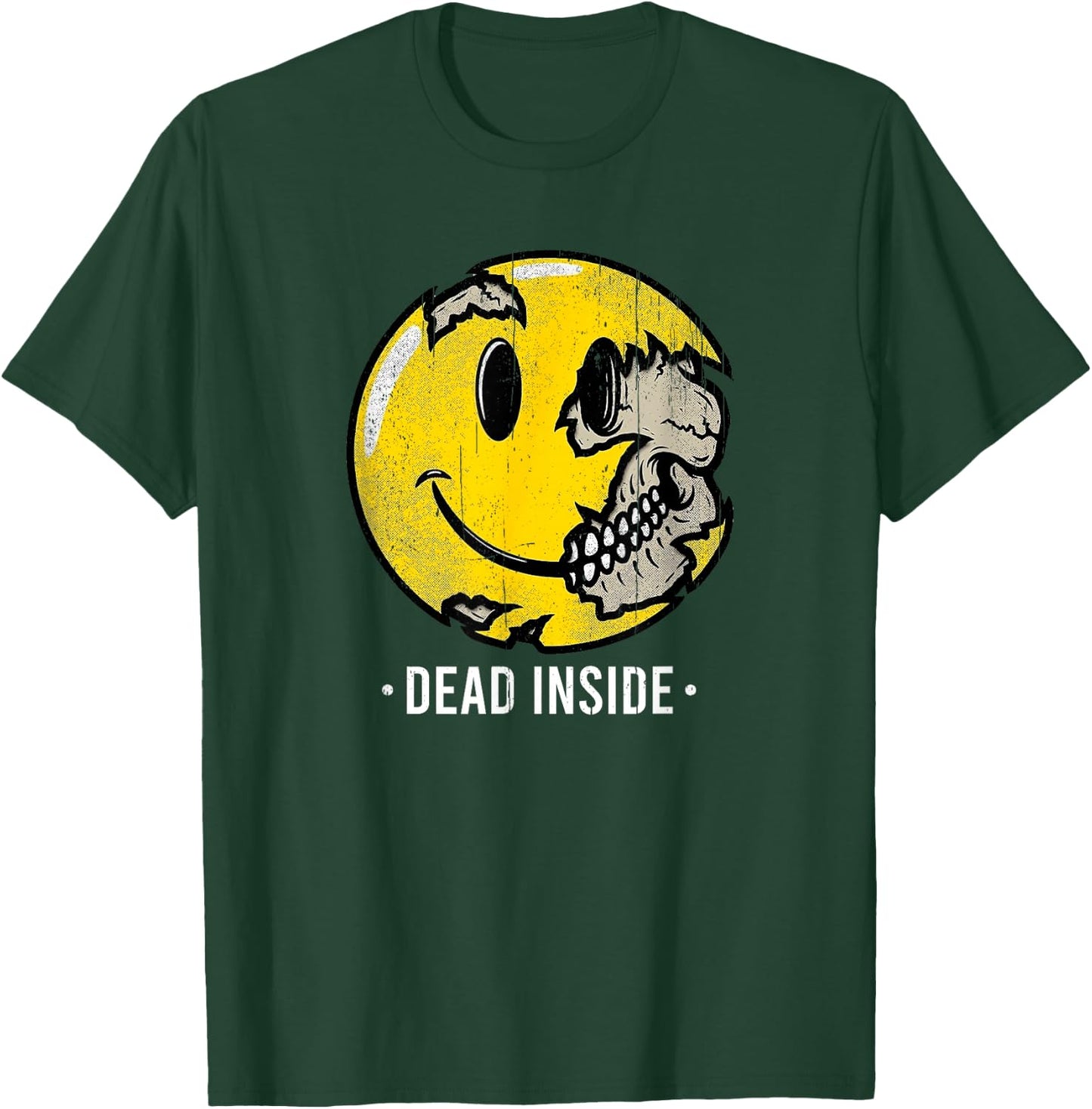 I'm Dead Inside Sad Smile Face Skeleton Vintage Halloween T-Shirt - T-Shirt | Forest