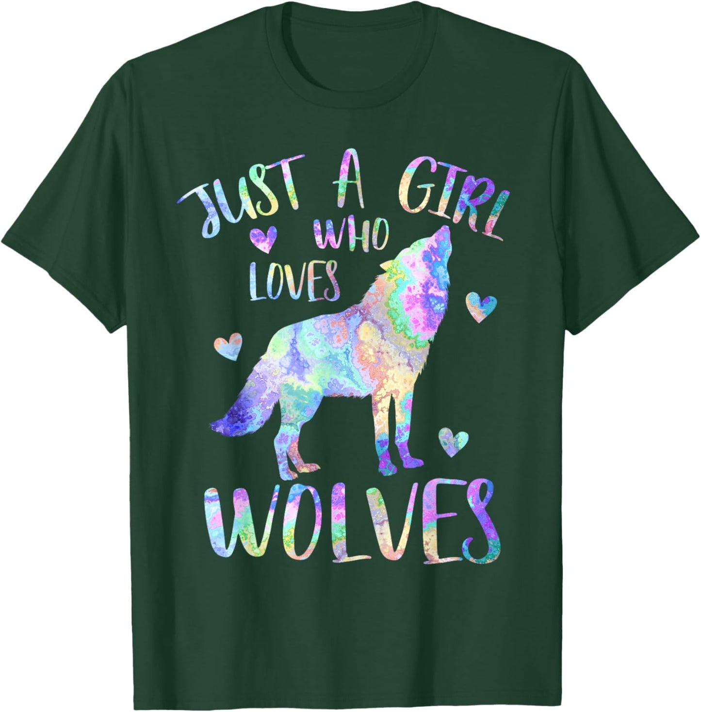 Just a Girl Who Loves Wolves Cute Wolf Lover Teen Girls T-Shirt - T-Shirt | Forest
