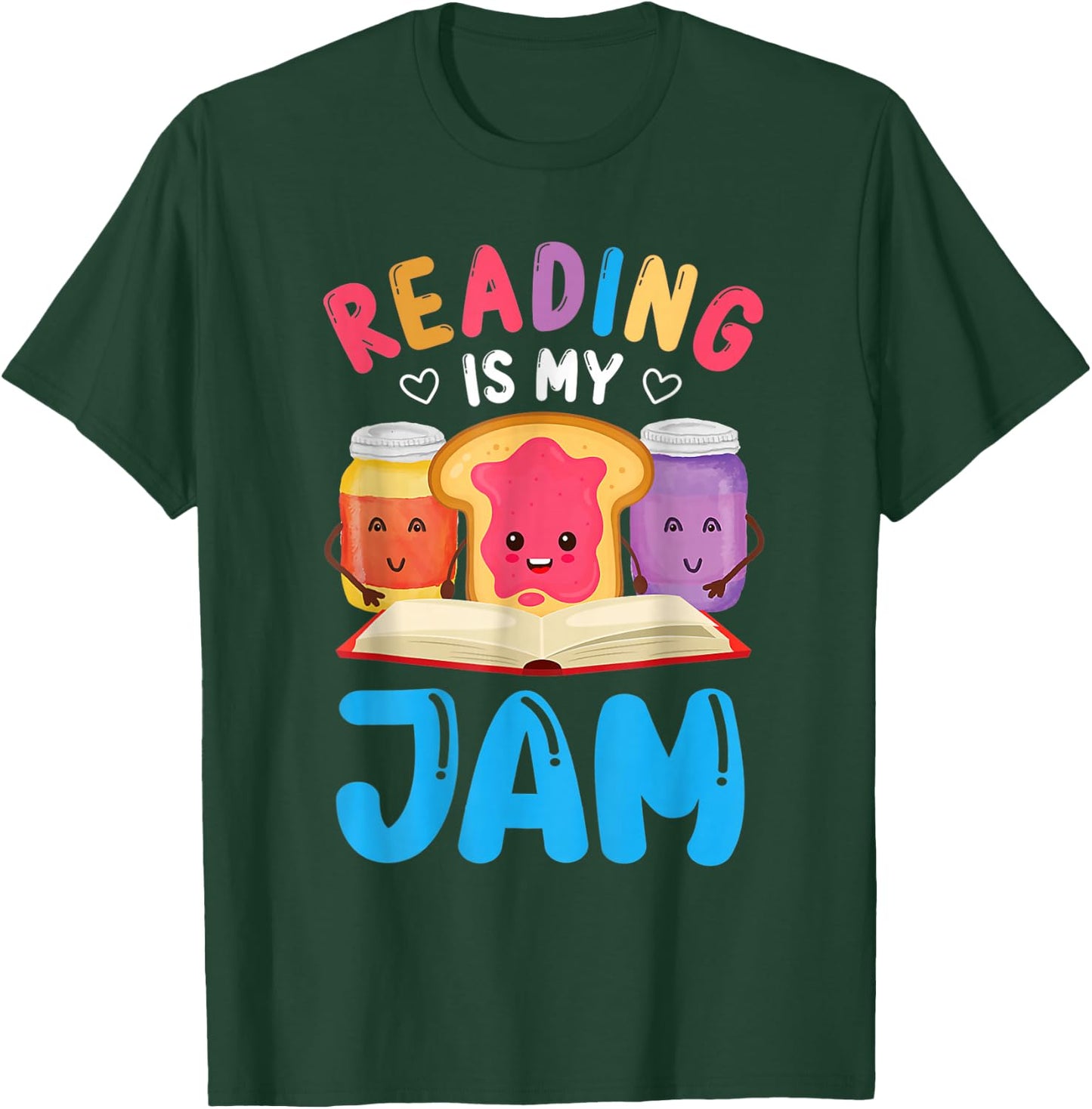 Reading is My Jam Funny I Love to Read Books Boy Girl T-Shirt - T-Shirt | Forest