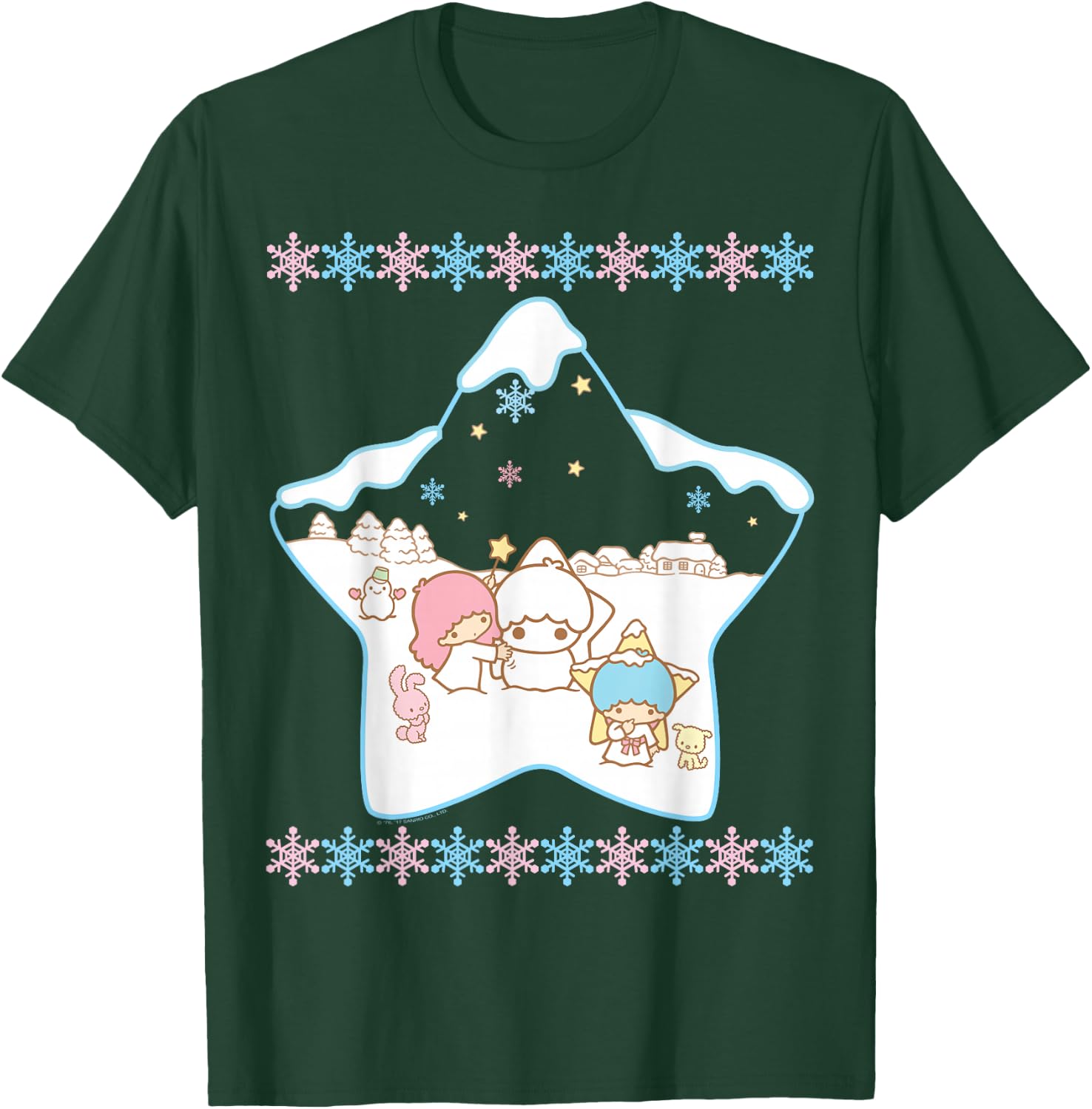 Little Twin Stars Ugly Christmas Sweater Shirt T-Shirt - T-Shirt | Forest