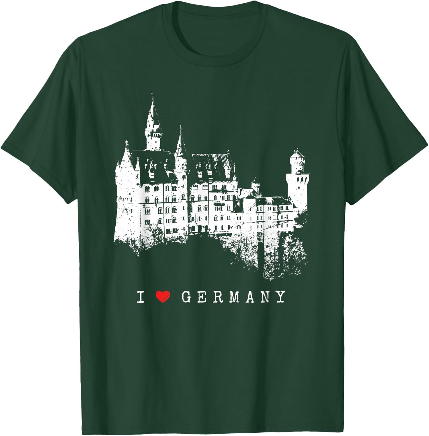 Neuschwanstein Castle Lover Vintage Bavaria I Love Germany T-Shirt - T-Shirt | Forest