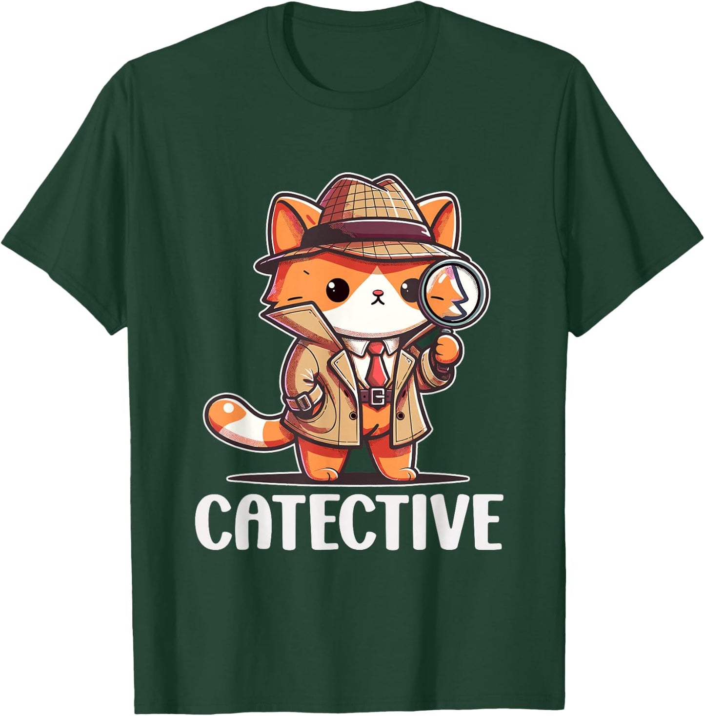 Private Investigator PI Funny Cat Detective Pun Spy T-Shirt - T-Shirt | Forest